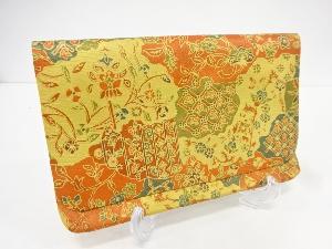 リサイクル　本皮花更紗模様小物入れ